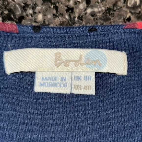 Boden Navy And Red Jersey Knit Long Sleeve Faux Wrap Silvia Scoop Neck Dress - Picture 6 of 7